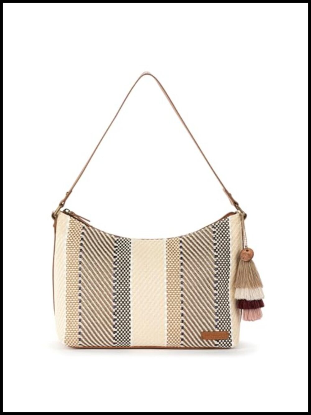Sakroots Banyan Hobo Shoulder Bag Zipper Closure Detachable Key Dangle